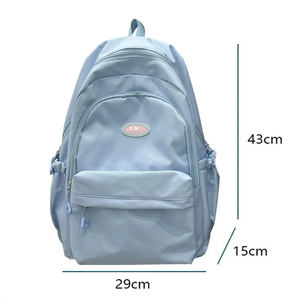Large capacity backpack shoulder bag nylon travel student daily zipper 240807