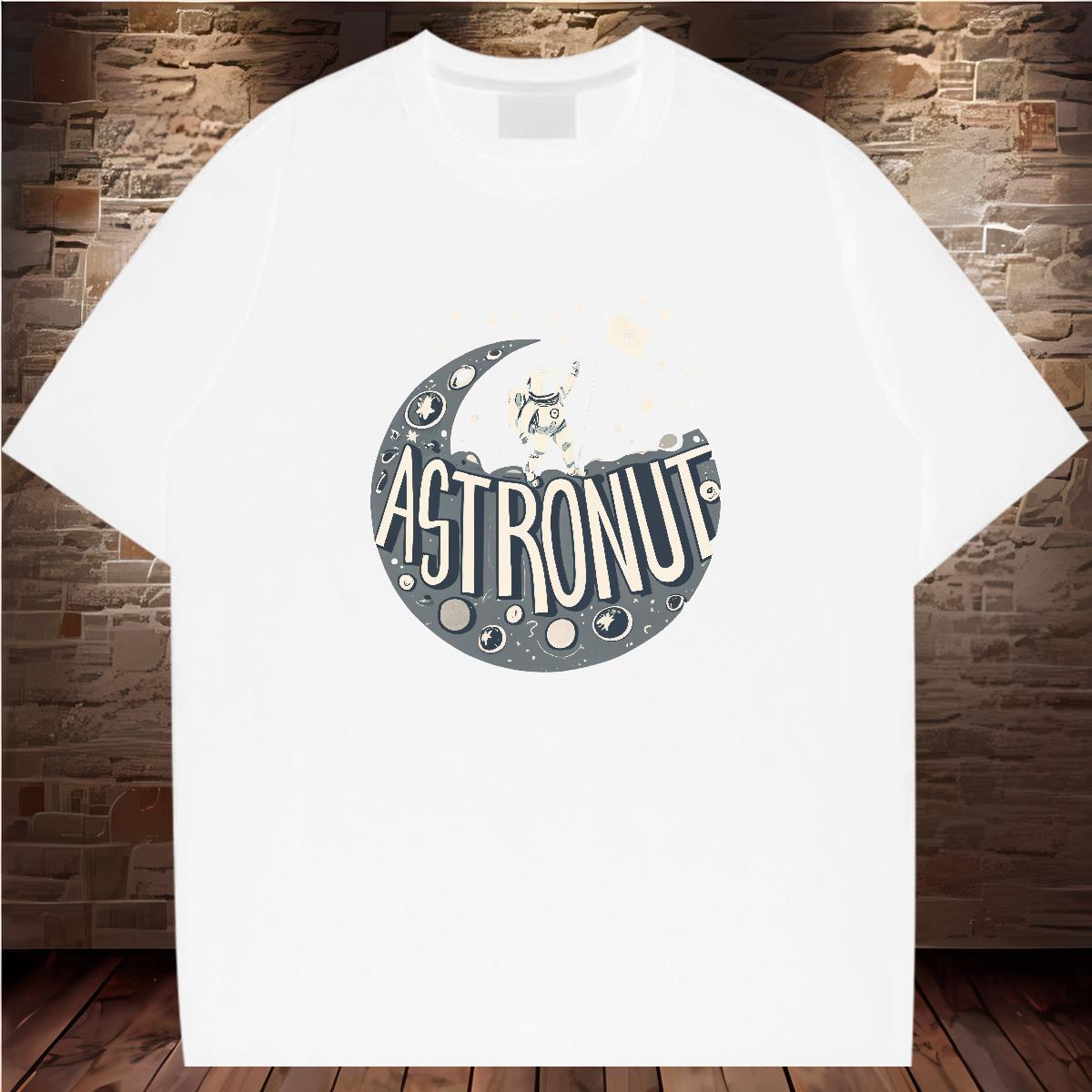 Designer T Shirts Men spaceman Tshirts 230g Pure Cotton Casual Free Shipping DIY Printed Breathable Tshirt for Man Woman