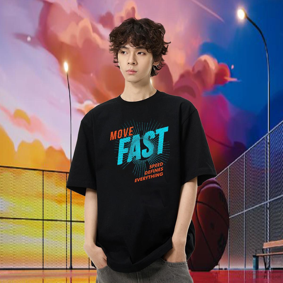 DIY T-Shirts letter Tops 230g Pure Cotton Anime Printing Street High Quality DIY Printed O-Neck Short Sleeve Mens Tshirts