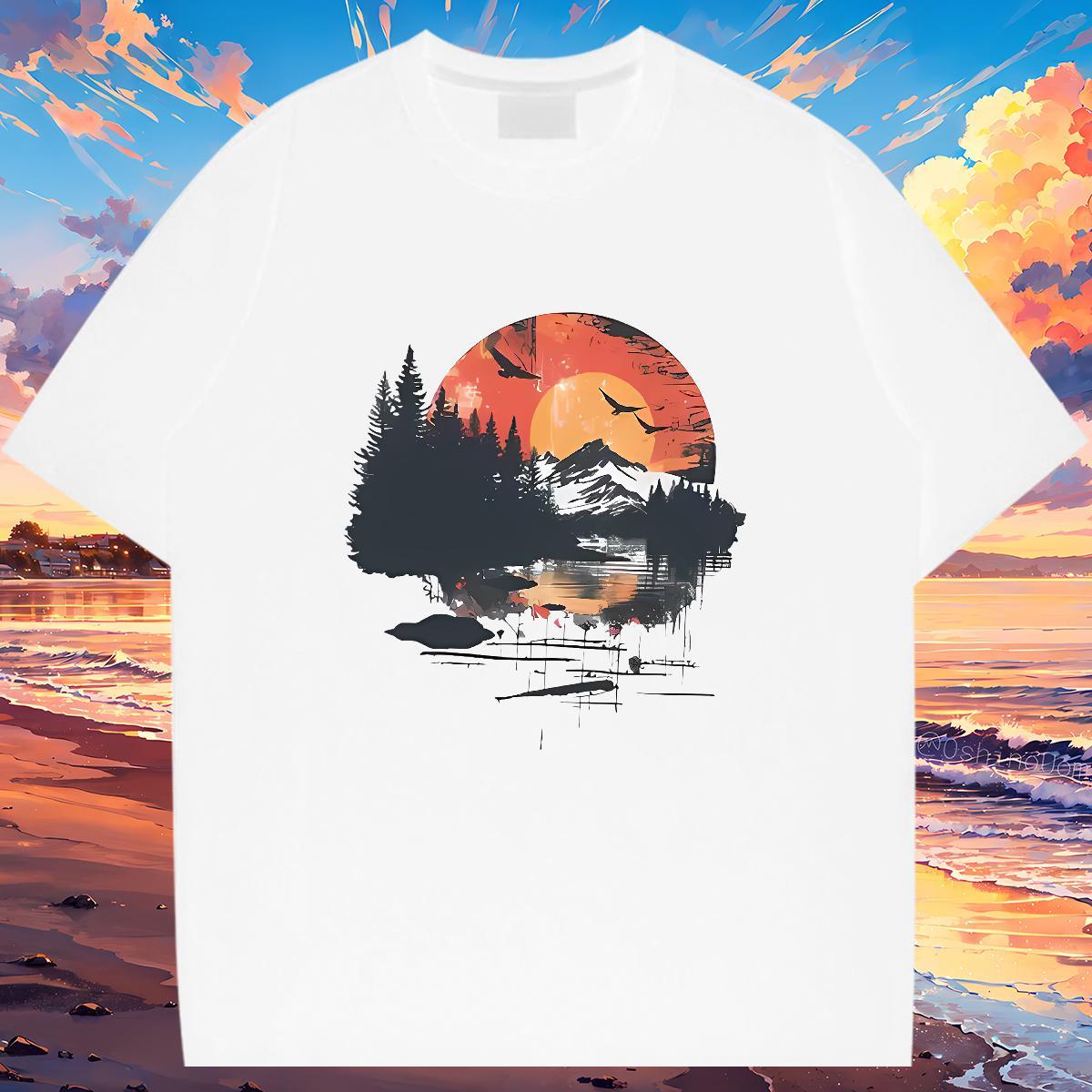 New Designer T-Shirts for Men sun Tee Shirt 230g Cotton Summer Casual Soft Oversized 4XL Breathable Soft Men Clothes T-Shirt