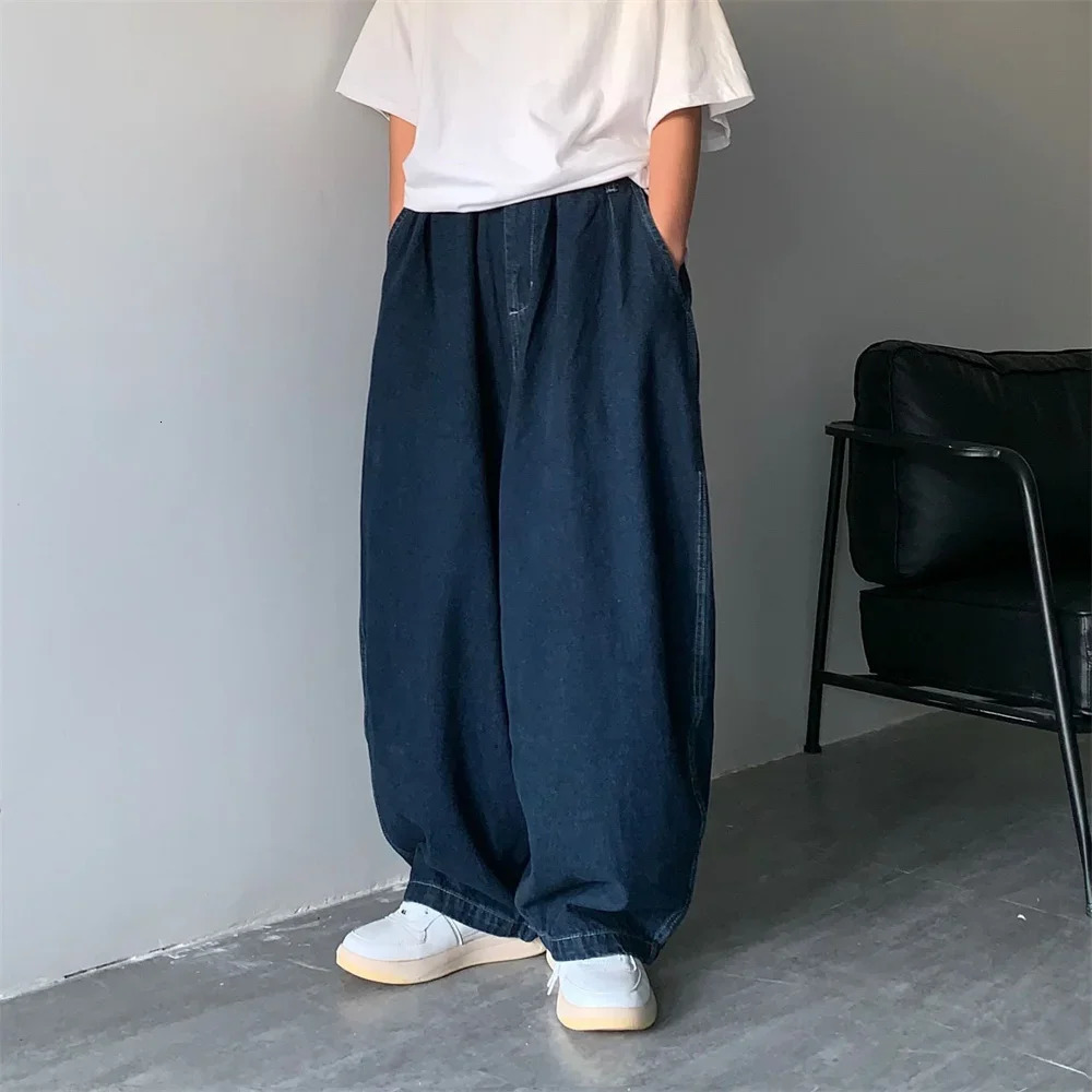 Straight Jeans Men Blue Loose Denim Trousers Neutral Y2K Jean Streetwear Casual Wide Jeans Mans Women Pants men Baggy men jeans 240816