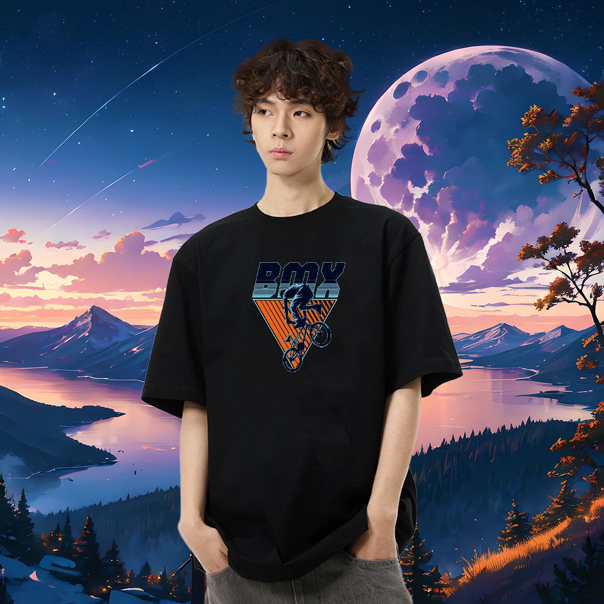 2024 Men T Shirts Motorcycle Clothes 230g 100% Cotton Sports Casual Soft Custom Print Plus Size Breathable Short Sleeve Mens Tshirts