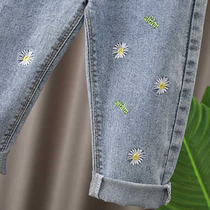 Jeans Light Color Jeans Girls Straight Pants Denim Casual Trousers Kids Clothes 1-5 Years Baby Stretch Elastic Waist Bottoms