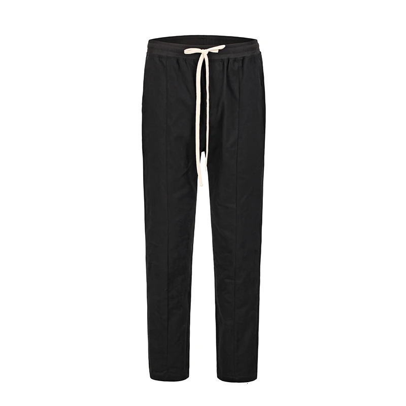 Black Khaki Retro Pants Baggy High Street Mens Joggers Vintage Straight Trousers Loose Casual Back Pockets Sweatpants for Men 240806