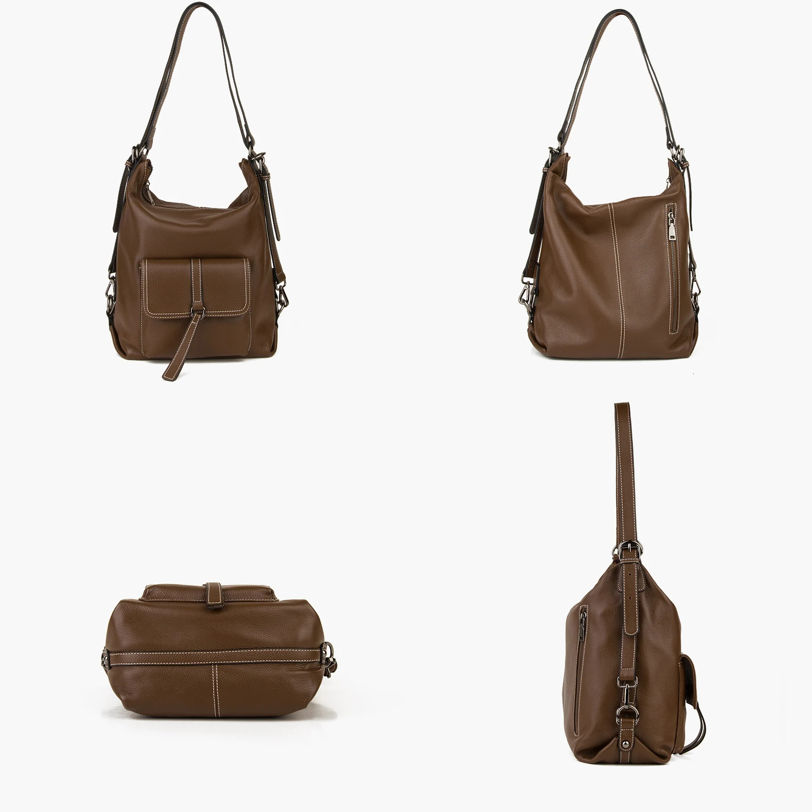 Donnain Multi purpose Womens Backpack Natural Calfskin Soft Leather High quality Shoulder Bag Outdoor 240807