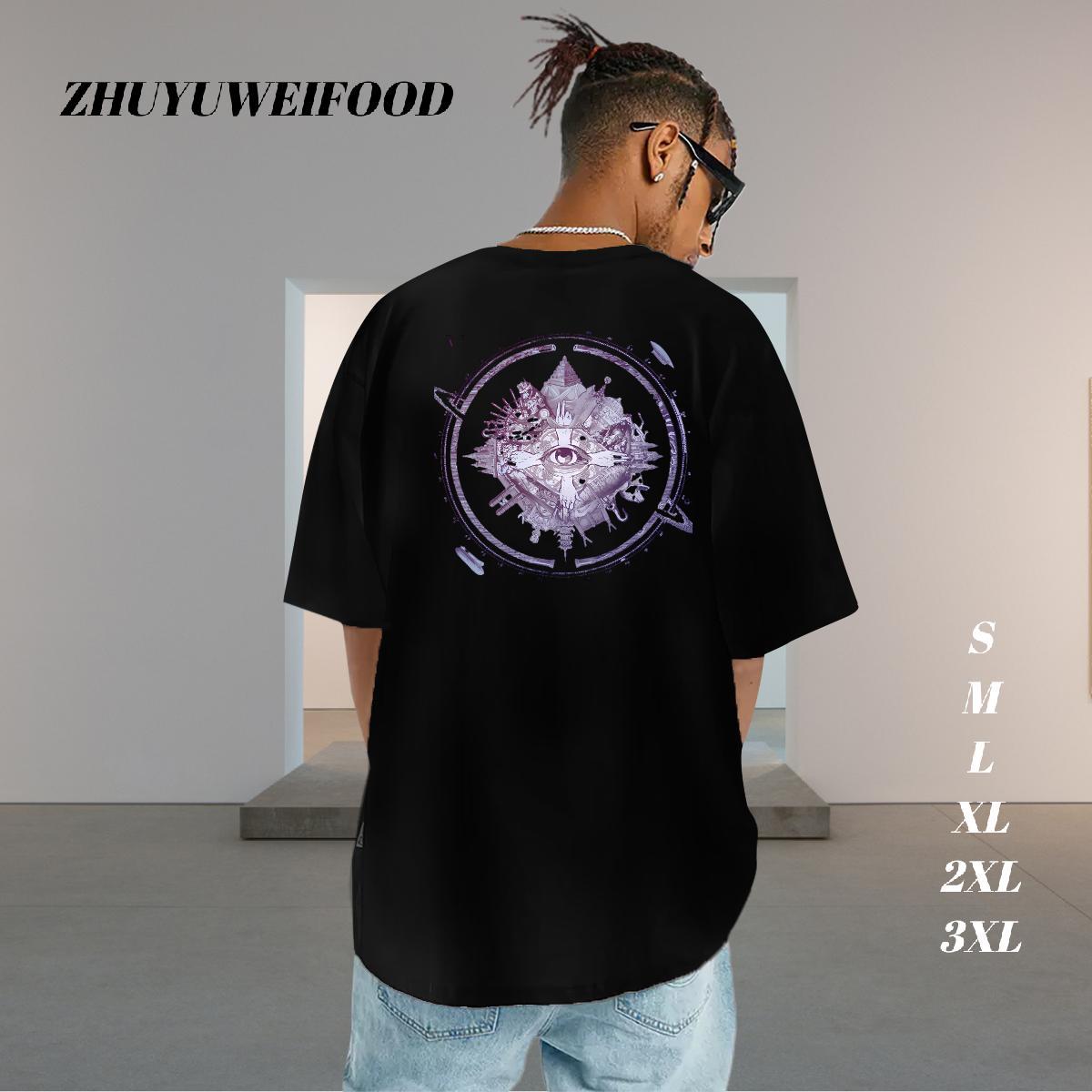 Casual New T-Shirts eye of the devil Tee Shirt 230g 100% Cotton Spring Summer Loose Fit Customized Breathable Soft Men Tees