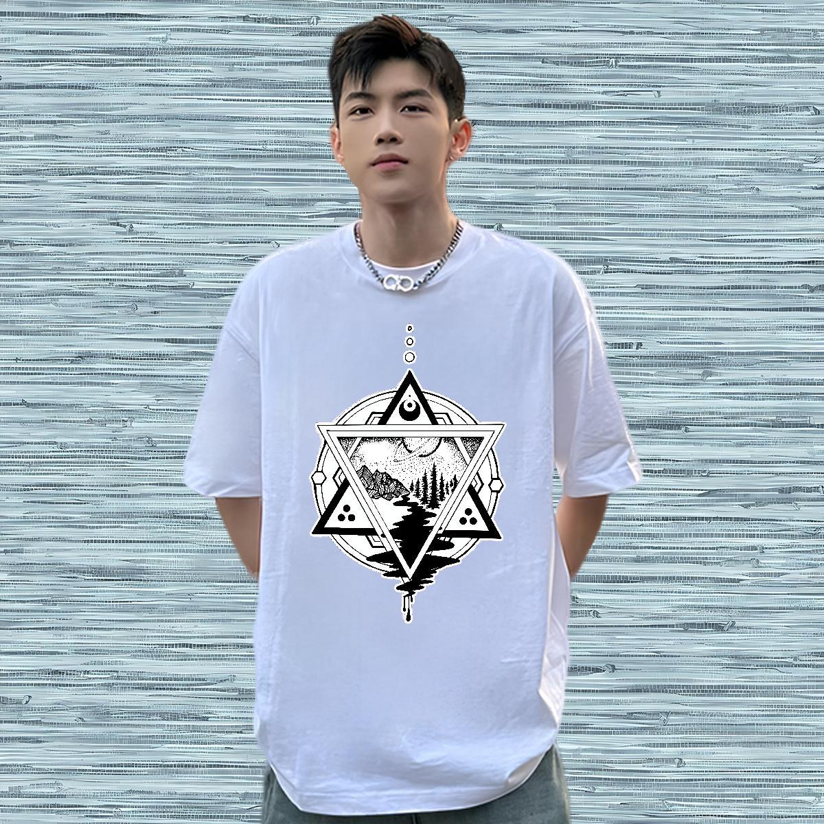 Custom Men T Shirts eye of the devil Top Tees 100% Cotton 230g Spring Summer Cool Design Asian Size Breathable Short Sleeve Tshirt for Man Woman