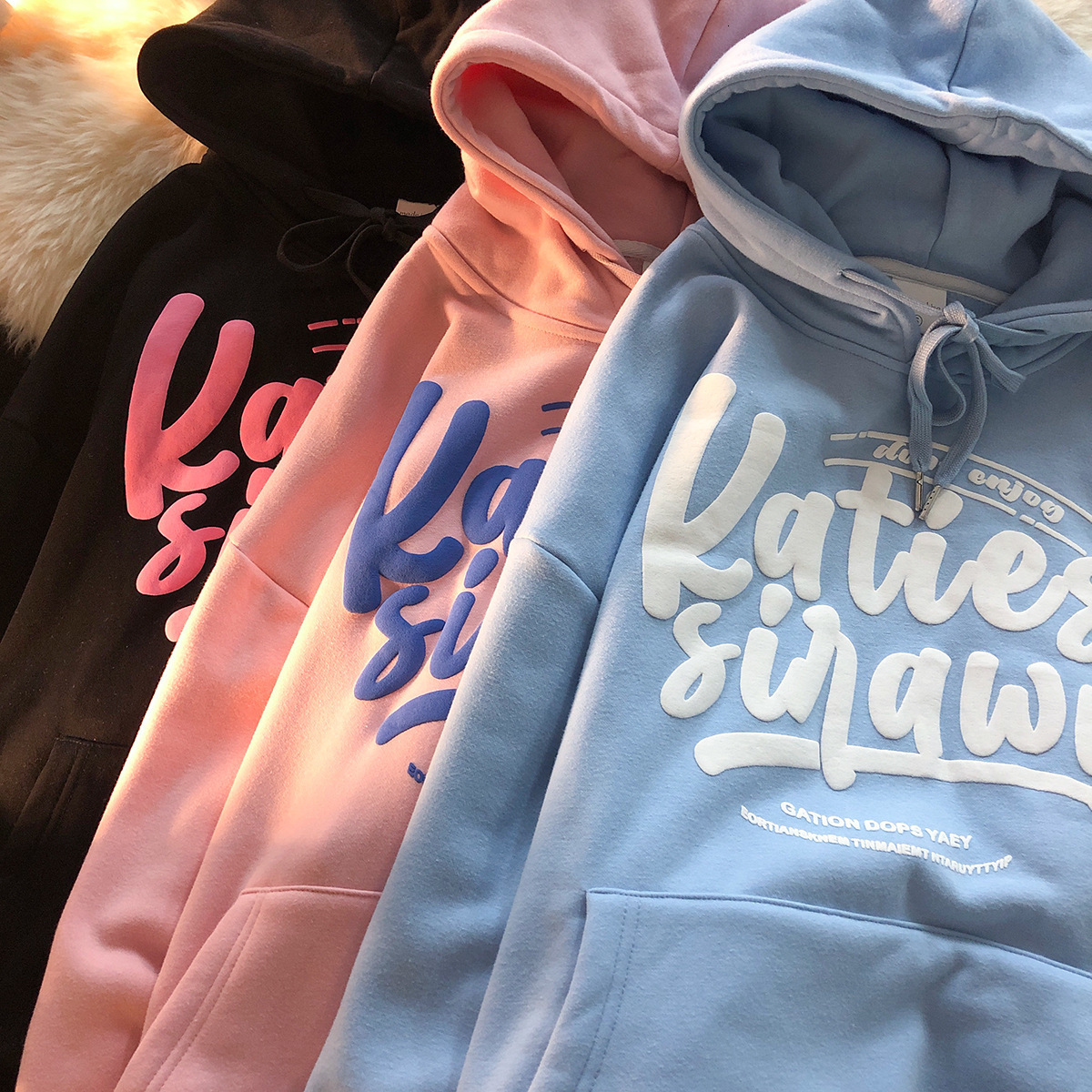 2024 Velvet Loose Trendy Versatile Brand Hoodie Men's and Women's Same Clothes