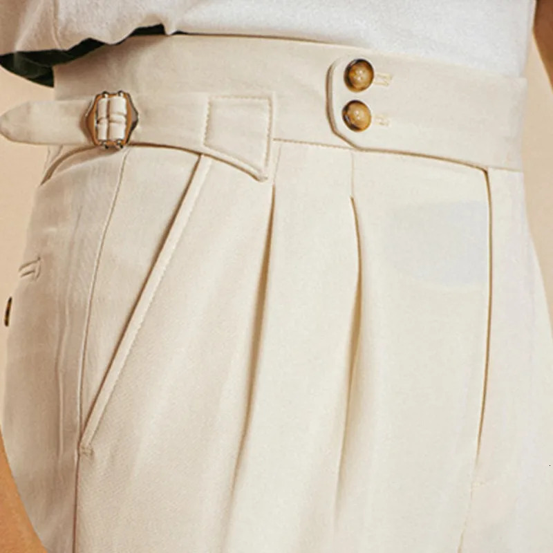 High Quality Trousers Pant For Man Black Apricot Office Trouser Men Business Casual British Social Club Outfits 240806