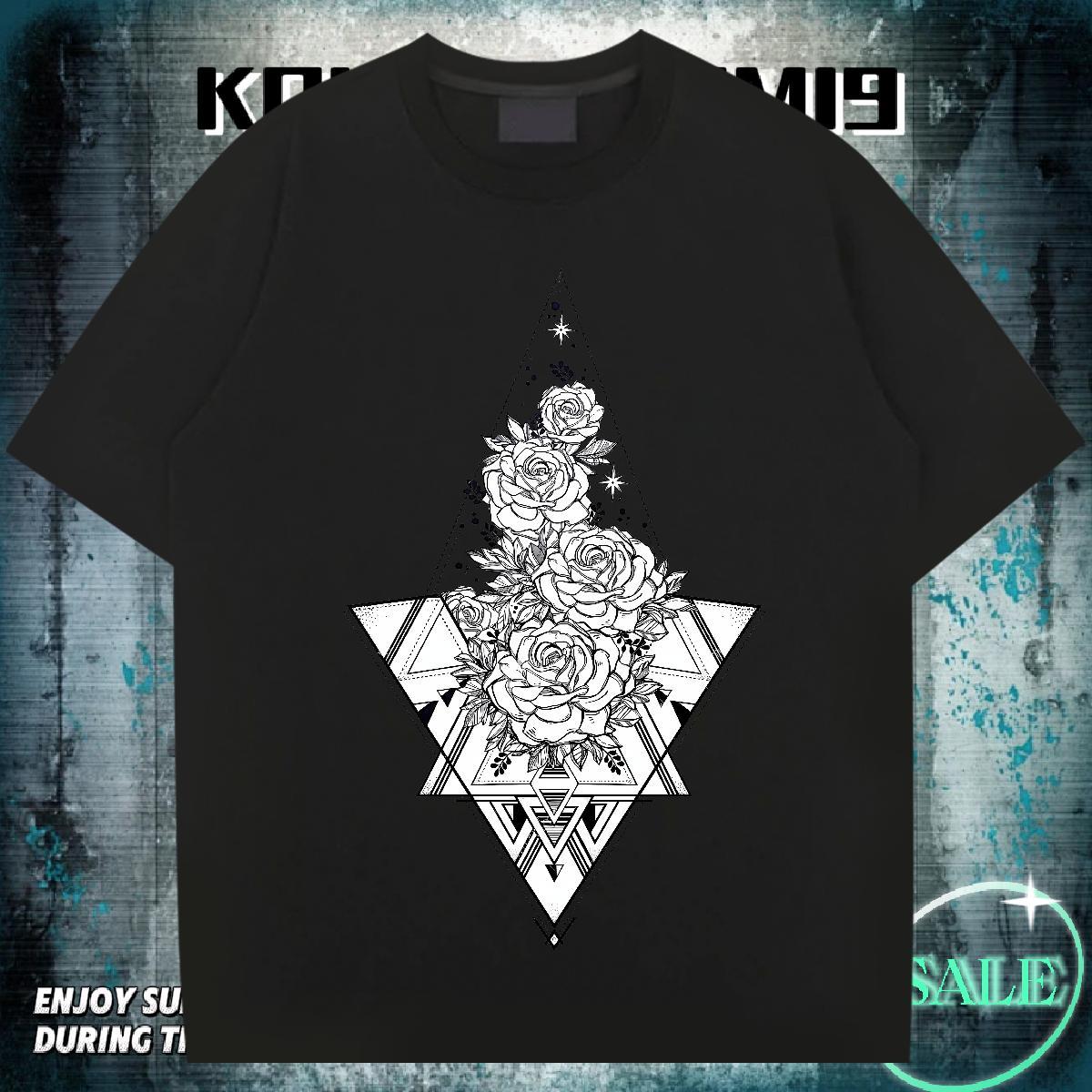 DIY T Shirts Men eye of the devil Tshirts 100% Cotton 230g Street Wear Comfortable White Plus Size Crew Neck Men Clothes T-Shirt
