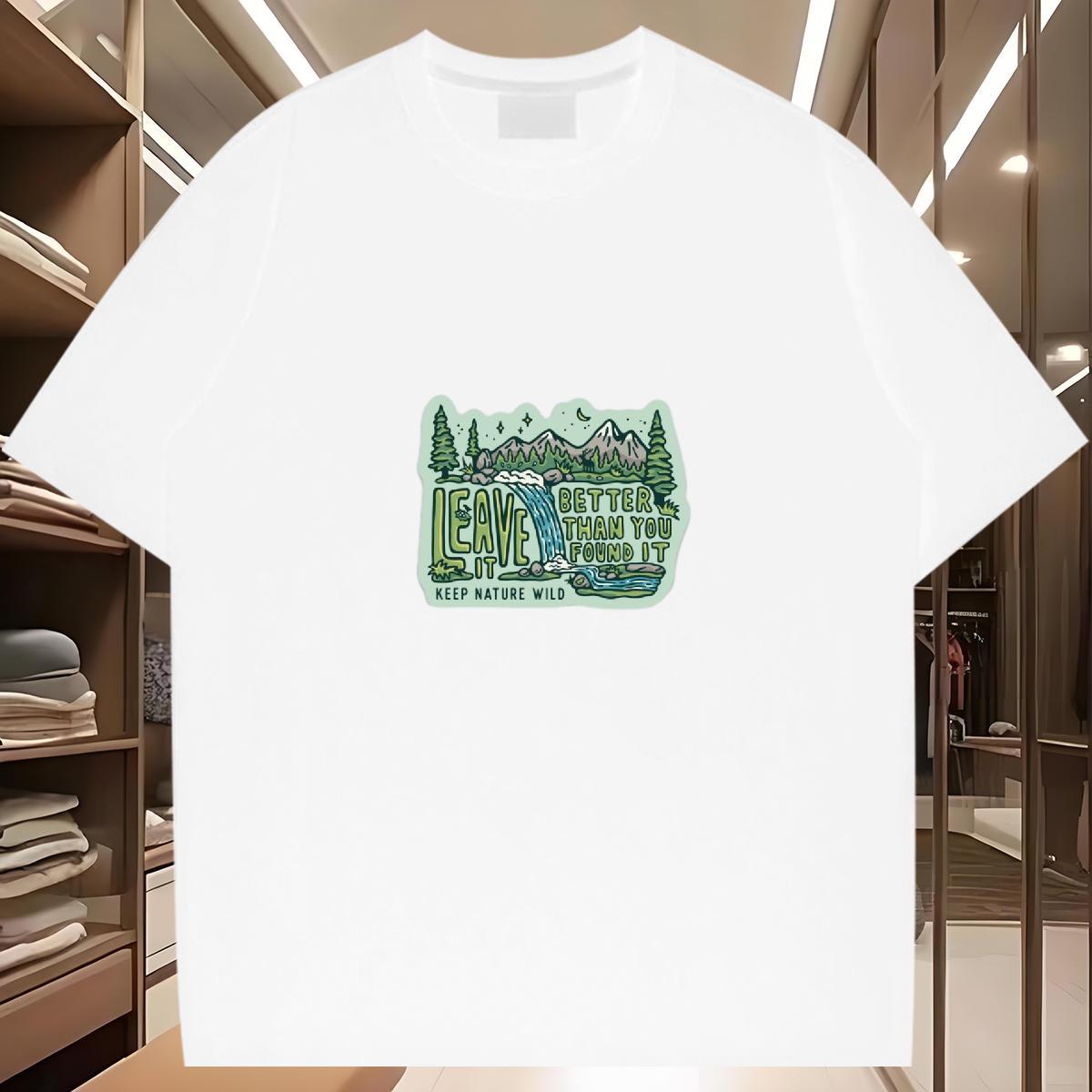 2024 DIY Mens T Shirts mountains Wear 100% Cotton 230g High Street Hip Hop Wholesale White Plus Size Breathable Soft Tshirt for Man Woman