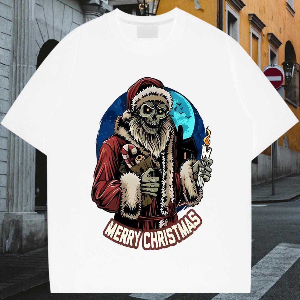 2024 Designer T shirt skull Tees 230g Pure Cotton Sports Casual Soft Plus Size Cartoon Round Neck Short Sleeve Men Tops Tees