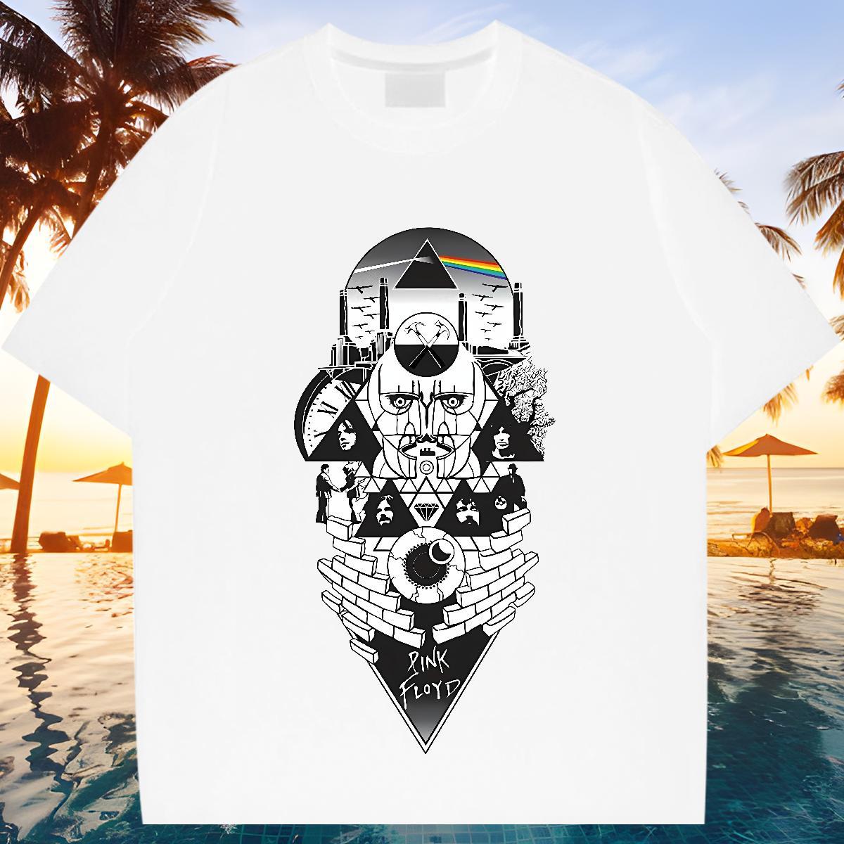 Customized T-Shirts for Men eye of the devil Polos 230g 100% Cotton Street wear Hip Hop TOP Quality Floral Print Round Neck Short Sleeve Tshirts