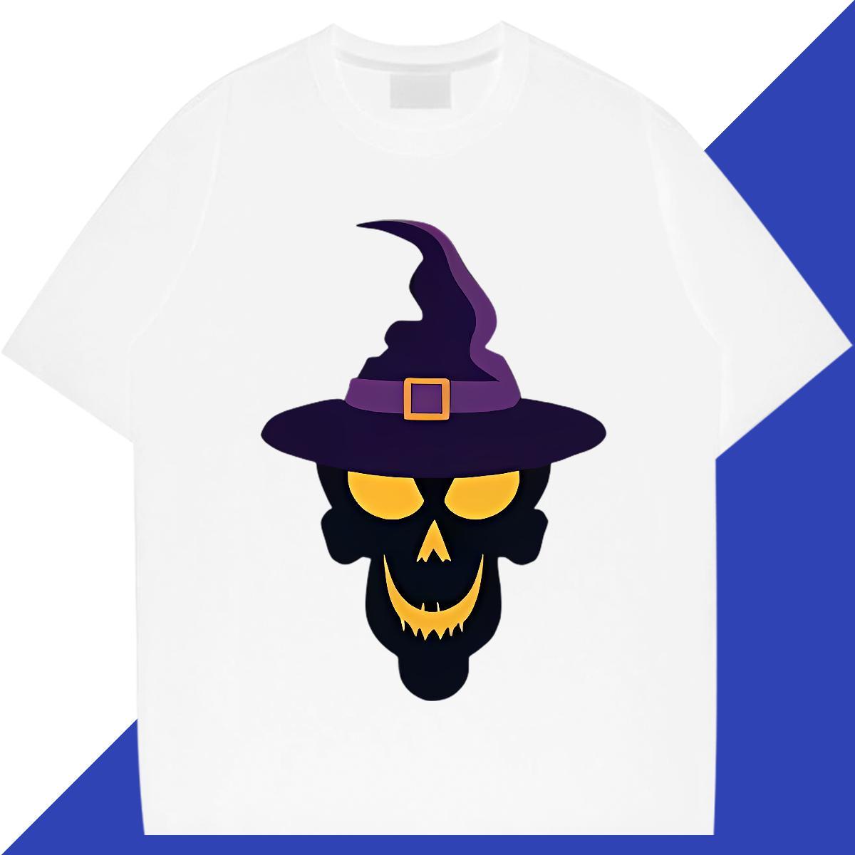 Brand T Shirts Men skull Tops 230g 100% Cotton Beach Soft Custom Printing Round Neck Short Sleeve Men Clothes T-Shirt