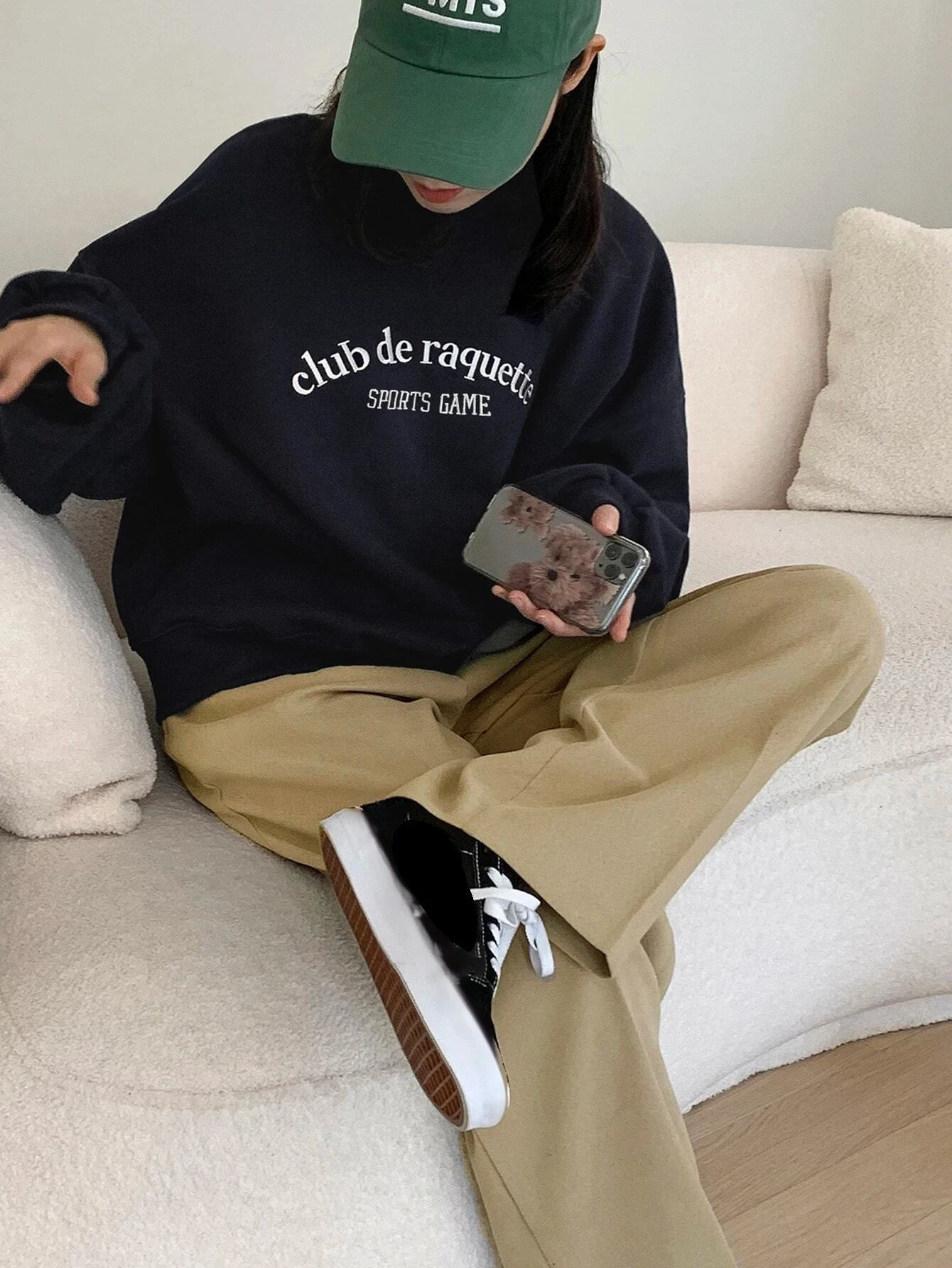 Club De Raquette Letter Printing WomenS Hooded Harajuku Oversize Hoodies Fashion Fleece Hoodie Autumn Casual Women Clothing 240807