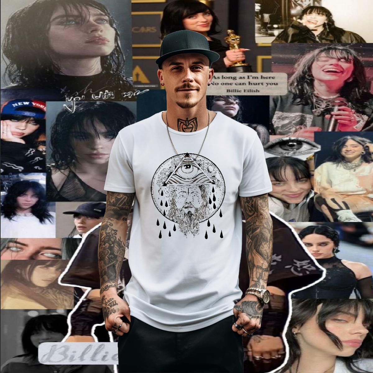 Stylist Men T Shirts eye of the devil Tops Tees 100% Cotton 230g Anime Printing Street Designer Black Oversized Breathable Crew Neck Men Tees