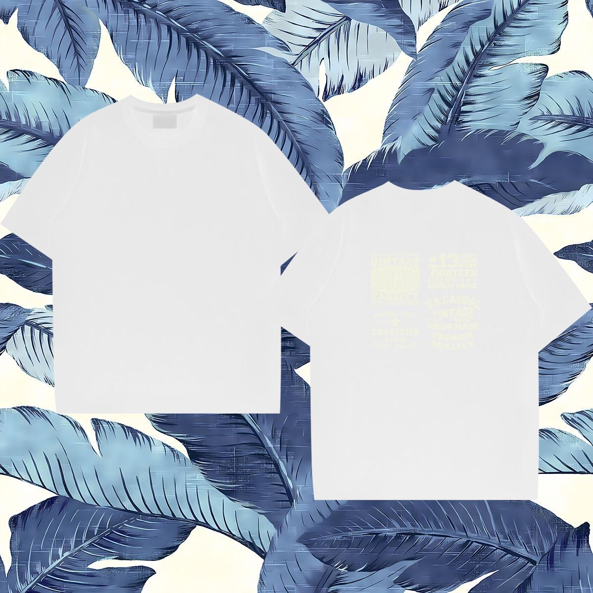 Classic Casual Mens T Shirts letter Tops 230g 100% Cotton Spring Summer Loose DIY Breathable Short Sleeve Men Tshirts