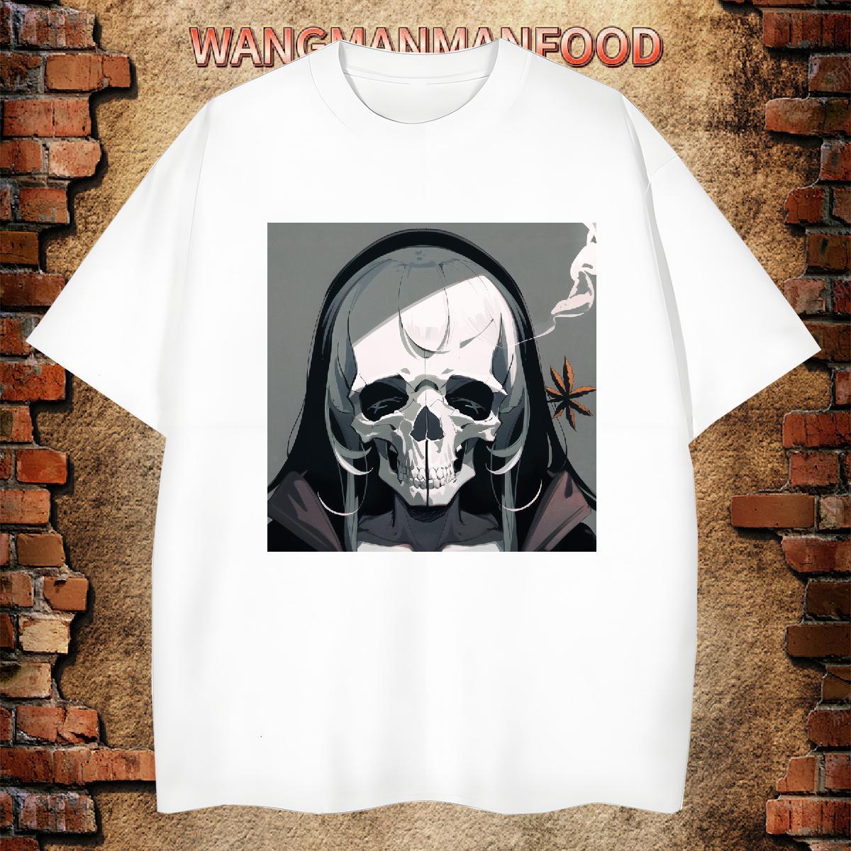 New Designer T shirt skull Tees 230g 100% Cotton Beach Popular Custom Printed Breathable Short Sleeve Couples T Shirts
