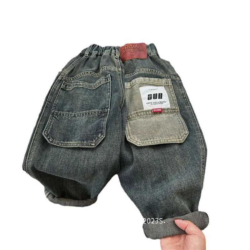 Jeans Boys Jean Pants Long Trousers Cotton 2024 Casual Spring Autumn Babys Kids Pants High Quality Childrens Clothing