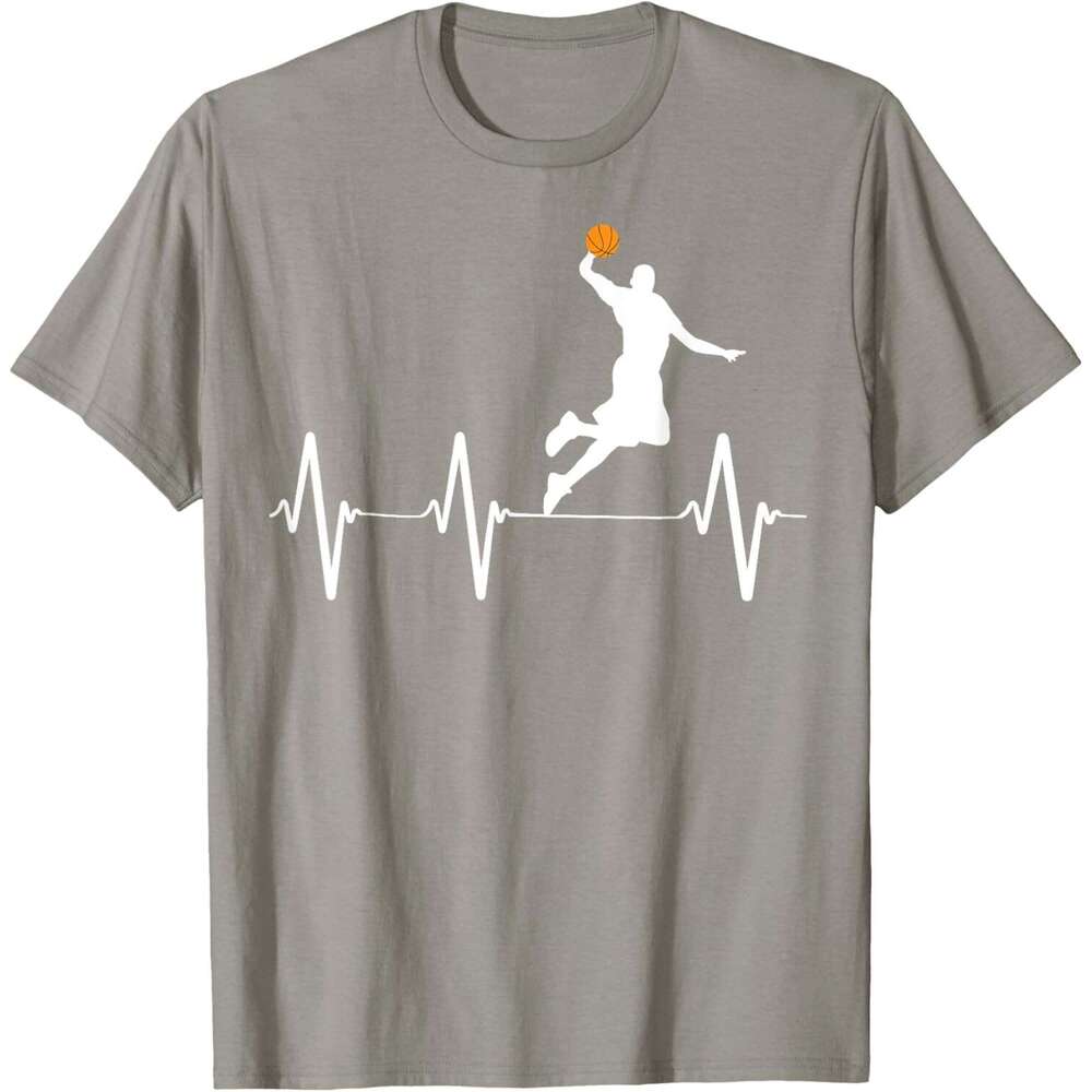 T shirt for Mens Basketball Heartbeat Shirts for Men and Boys T-Shirt shirts tshirt graphic tee Casual tops summer clothes Short sleeve Free shipping