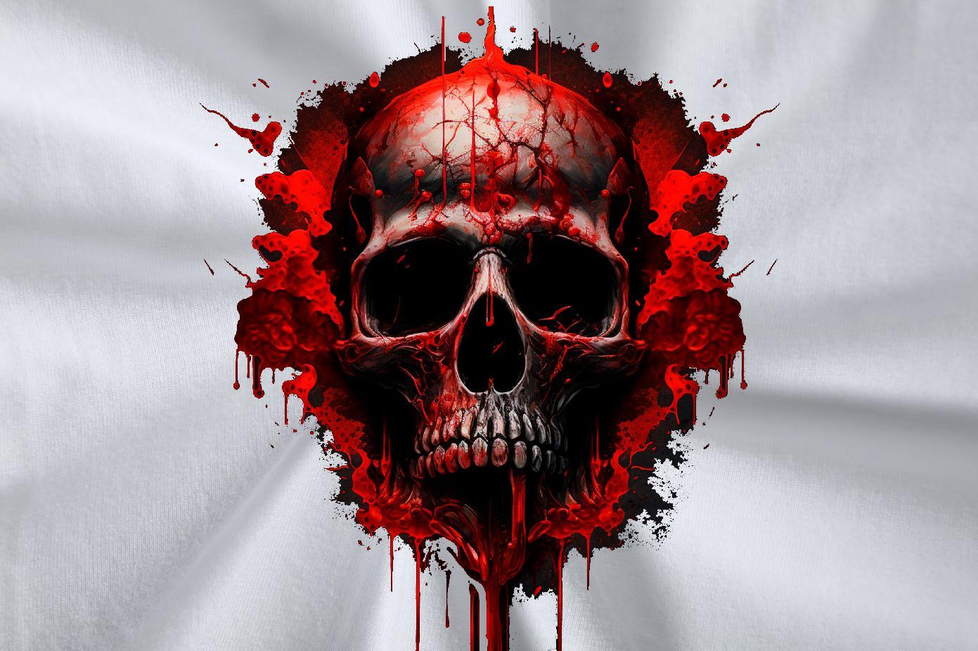 2024 New T-Shirts for Men skull Tops 230g Pure Cotton High Street Hip Hop Wholesale DIY Crew Neck Breathable Men Clothes T-Shirt