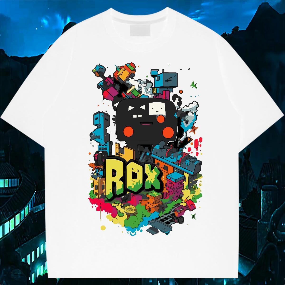 Fashion New Mens T Shirts robot Top Tees 230g 100% Cotton Casual Cool Design DIY Breathable Short Sleeve Men Clothes T-Shirt