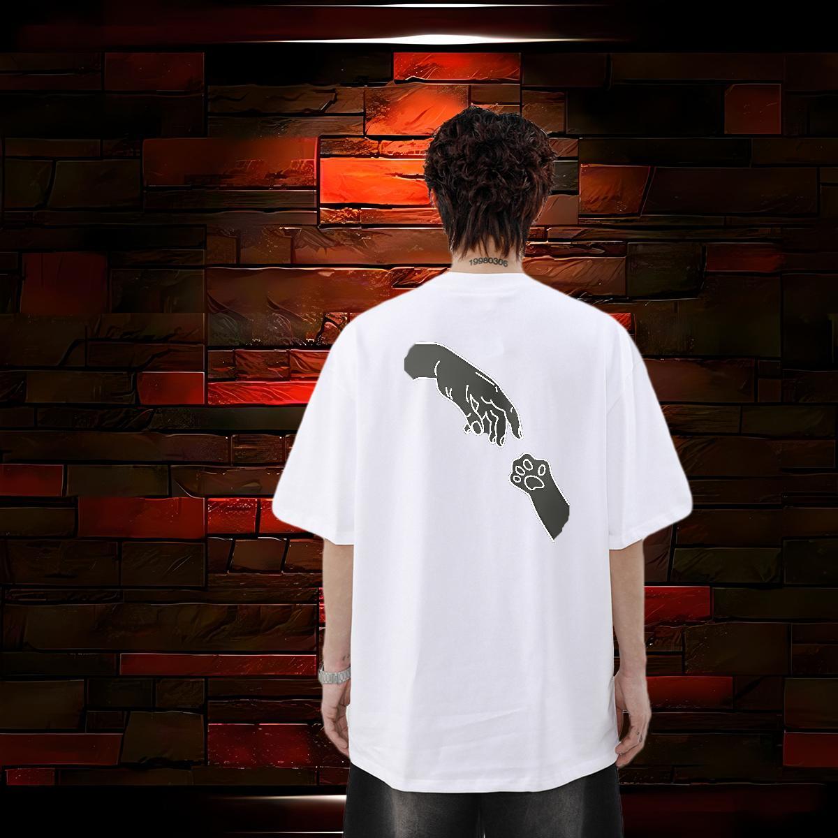 Stylist T Shirts Men hands Tee Shirt 230g Cotton Sport Free Shipping Custom Cartoon Crew Neck Mens Tshirts