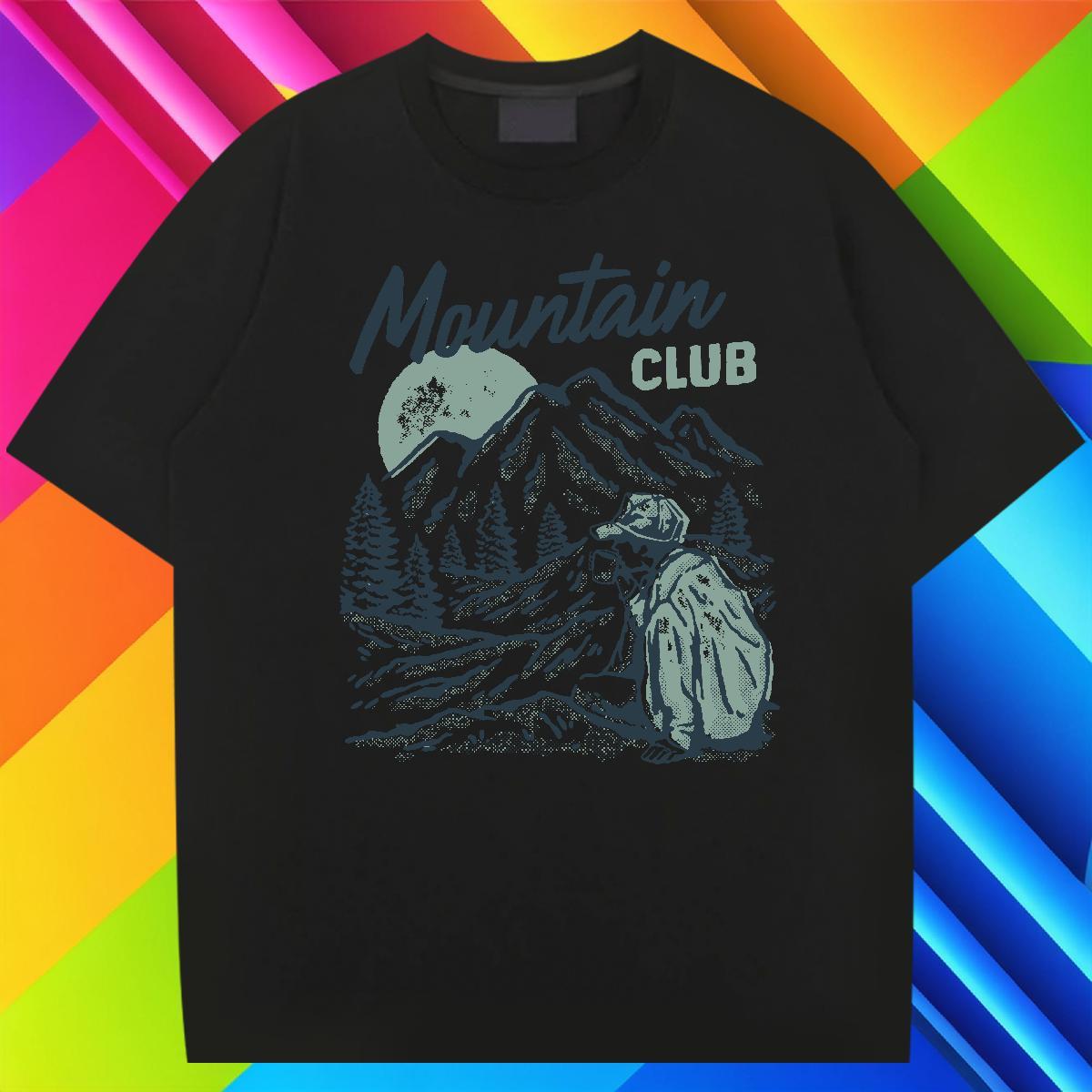 New Arrival T Shirts Men mountains Clothes 230g Cotton Hip Hop Street Popular DIY Anime O Neck Short Sleeves Tshirt for Man Woman