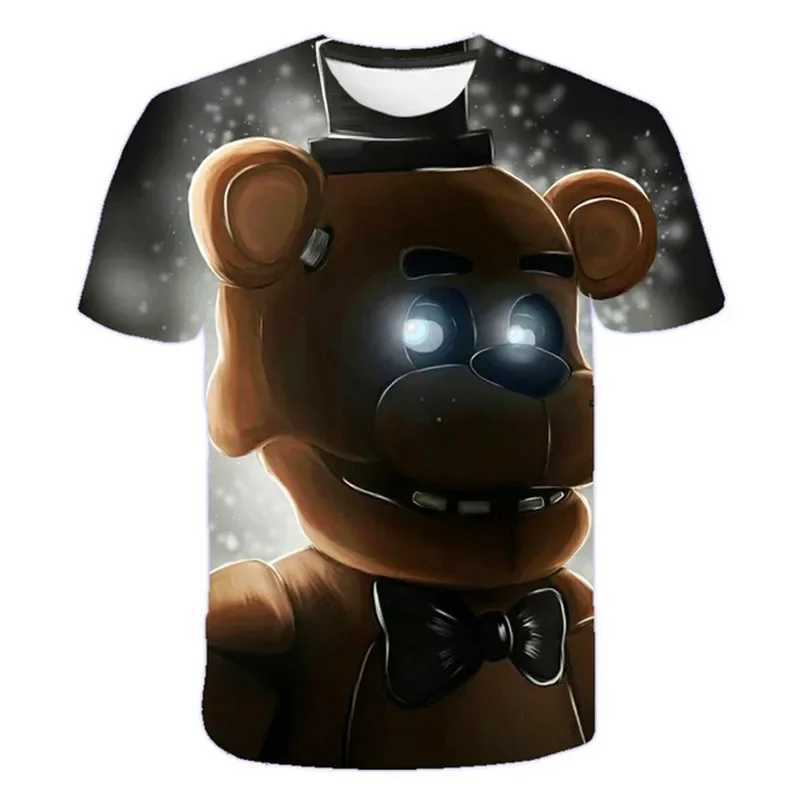 Fashion clothing for children in 3D for five nights at Freddy Fnafs T-shirt childrens cartoon T-shirt boys Sonic clothing girls topW240718