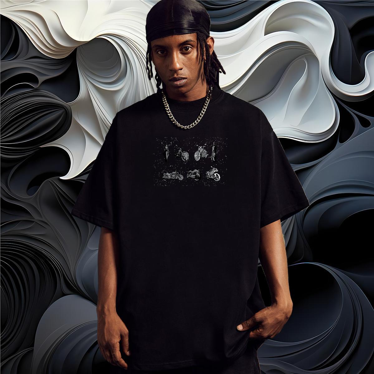 Fashion Designer Men T Shirts Motorcycle Tops 230g Cotton Daily Outfit Cool Design Oversized 3XL 4XL Crew Neck Men Tshirts