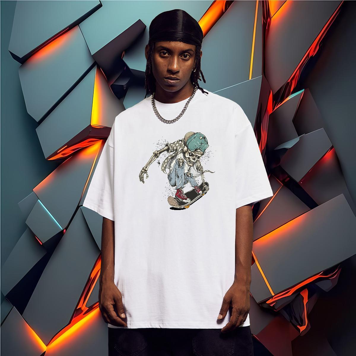 Free Shipping Men T Shirts skull Wear 230g 100% Cotton Outdoor Unisex Oversized 4XL O Neck Short Sleeves Couples T Shirts