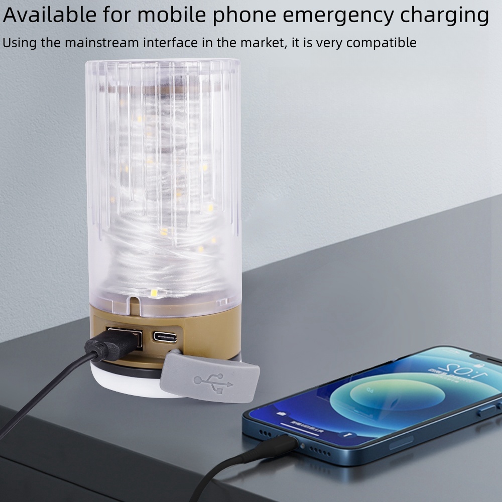 Retractable Outdoor Camping Light Set - Includes 10M Light String with Multiple Functions, USB Charged, Ideal for Campsite Tents & Emergency Use