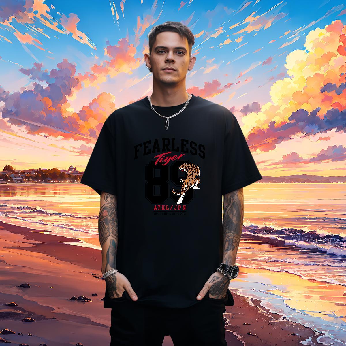 DIY T Shirts Men letter Tees Shirts 100% Cotton 230g Casual Beach Soft Customized Print Breathable Short Sleeve Mens Tshirts