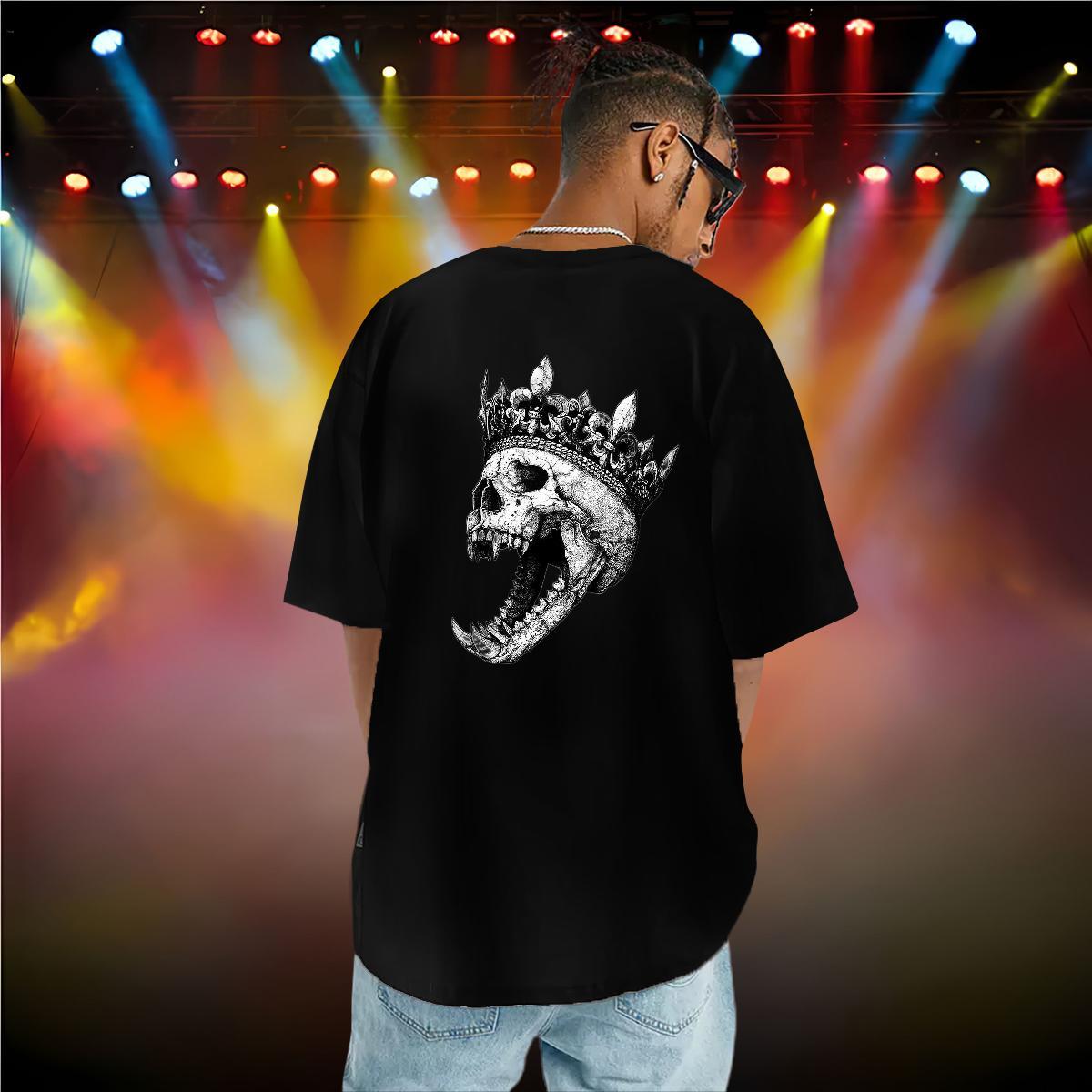 Fashion T shirt skull Clothings 230g Pure Cotton Street Brand Custom Print Oversized Short Sleeve Soft Couples T Shirts