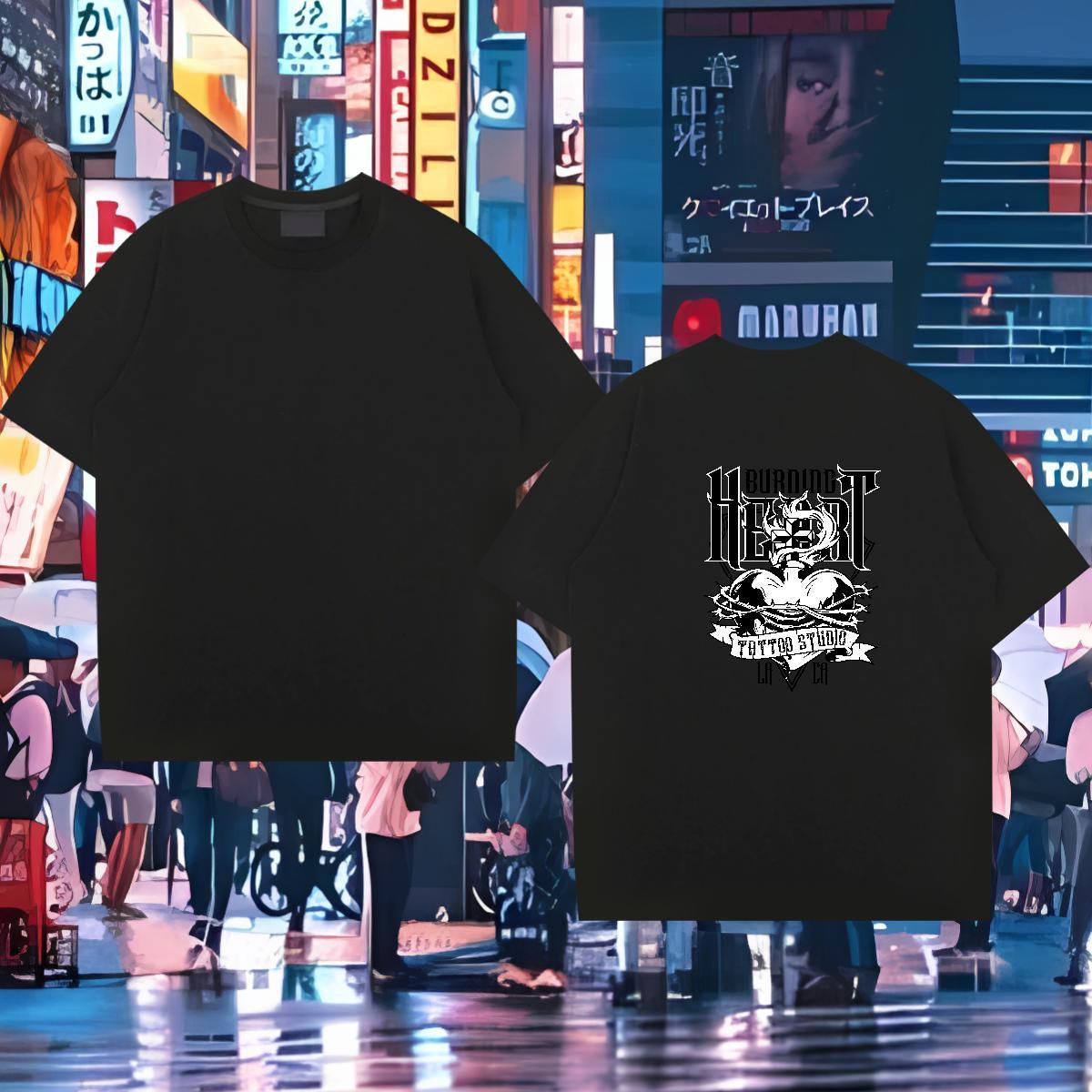 DIY Customized Man T Shirts logo Tees 230g Cotton Beach Unisex Cartoon Print Breathable Short Sleeve Men Tees