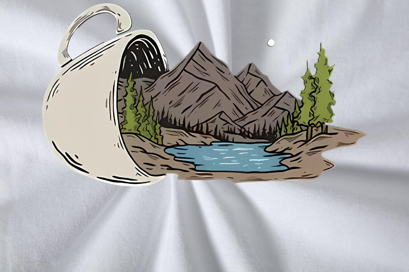 Classic T Shirt For Man mountains Clothes 230g Cotton Casual Beach Brand DIY Printed Breathable Short Sleeve Men Tops Tees