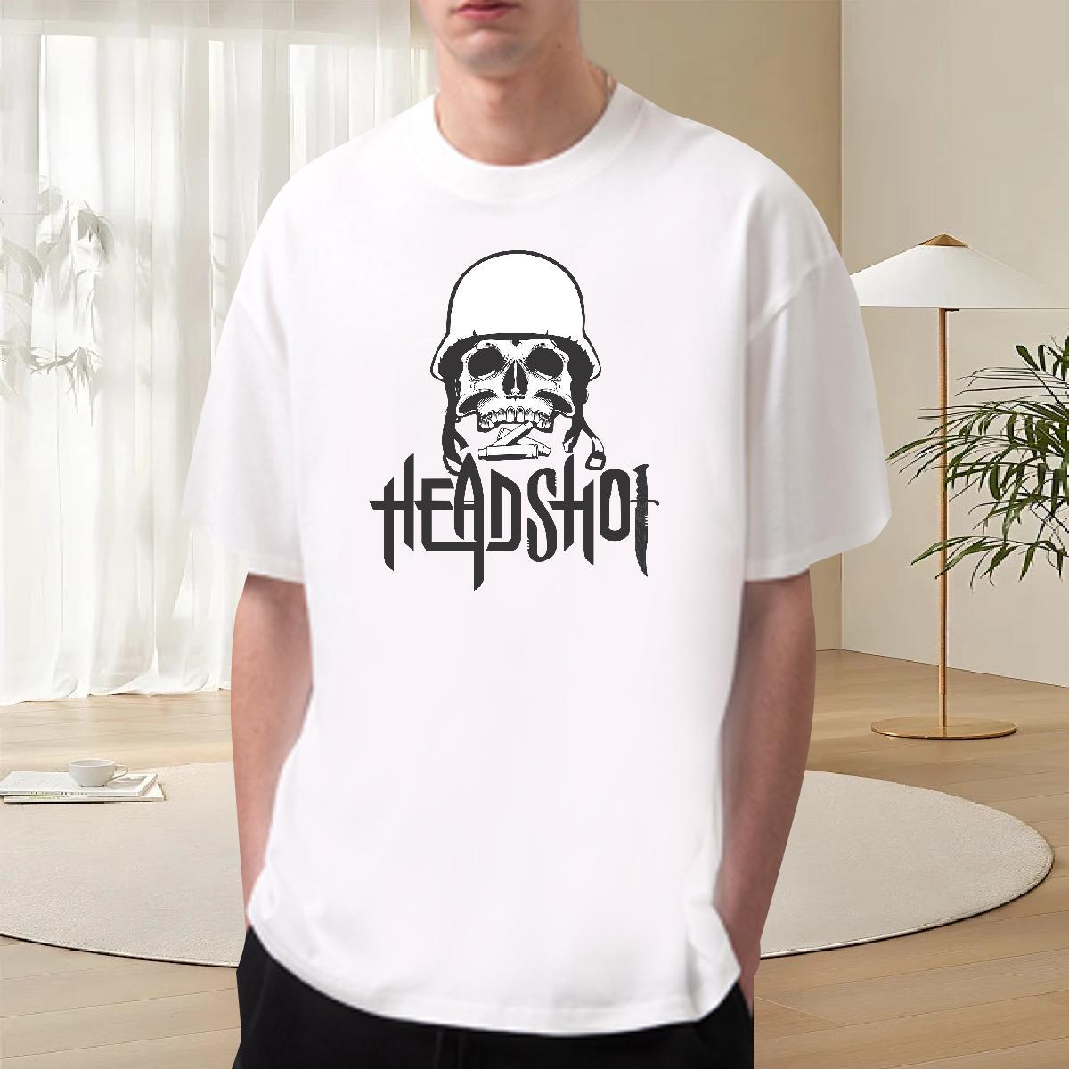Casual New T-Shirts skull Polos 230g Pure Cotton Casual Daily Wear Cool Oversized 3XL 4XL Breathable Short Sleeve Men Tshirts