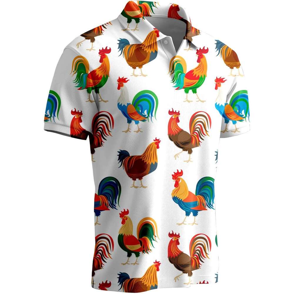 Fashion Mens Polo shirt Funny for MenMens Hawaiian Short Sleeve Novelty Crazy Golf Shirts Polos shirts tshirt Casual tops summer clothes Short sleeve 