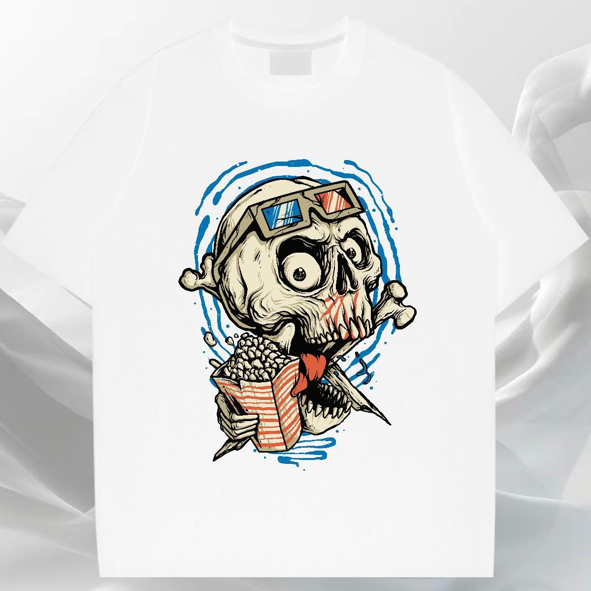 Factory Direct Man T Shirts skull Polos 230g 100% Cotton Casual Wholesale Custom Anime Round Neck Short Sleeve Men Clothes T-Shirt