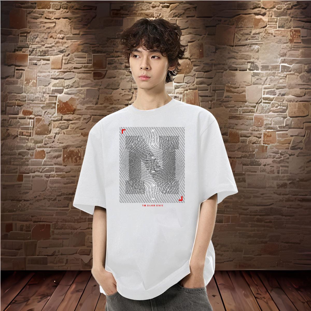 New Arrival T Shirts Men letter Top Tees 230g Cotton Street Wear Cool Design Anime O Neck Short Sleeves Mens Tshirts