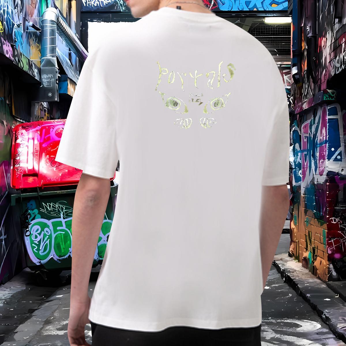 New Mens T Shirts letter Wear 230g 100% Cotton Sports Casual Comfortable DIY Anime Breathable Crew Neck Men Clothes T-Shirt