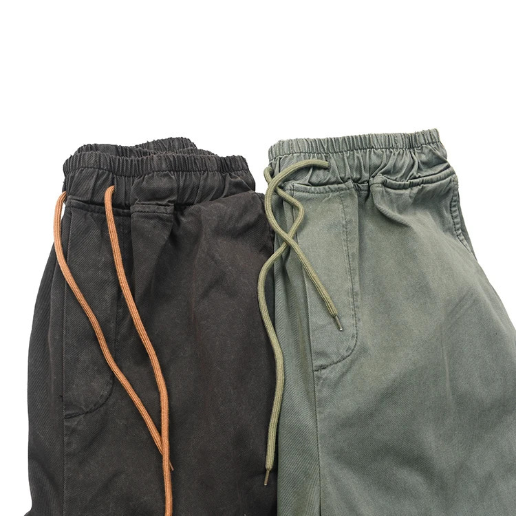 Oversize Loose Straight Baggy Pants for Men American Vintage Casual Washed Soft Elastic Waist Drawstring Trousers 24ss Y2k Youth 240806