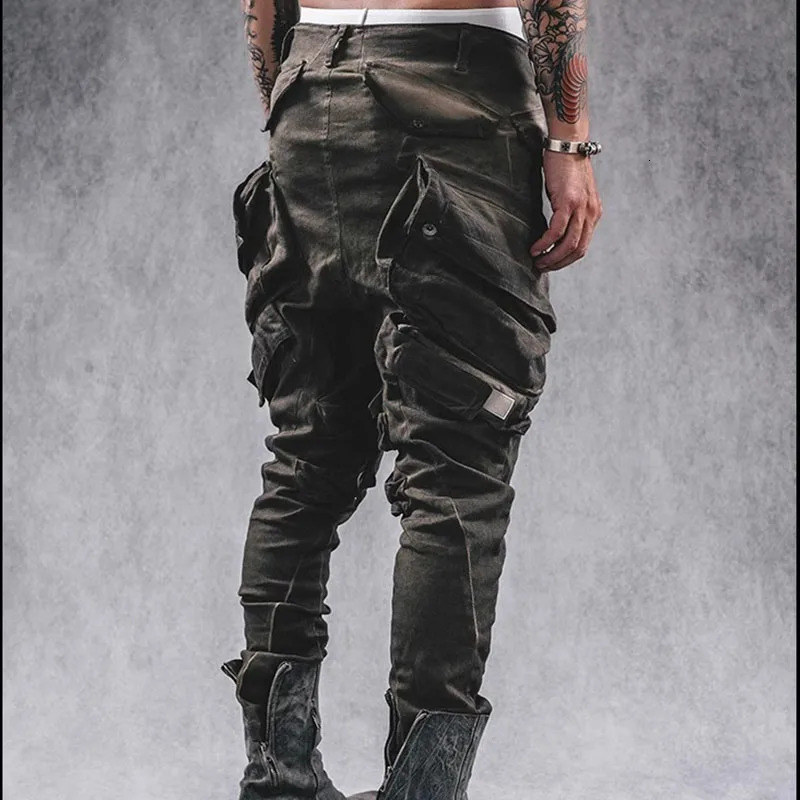 Distressed Dirty Wash Skinny Pants Motorcycle Mens Niche Designer Style 240806