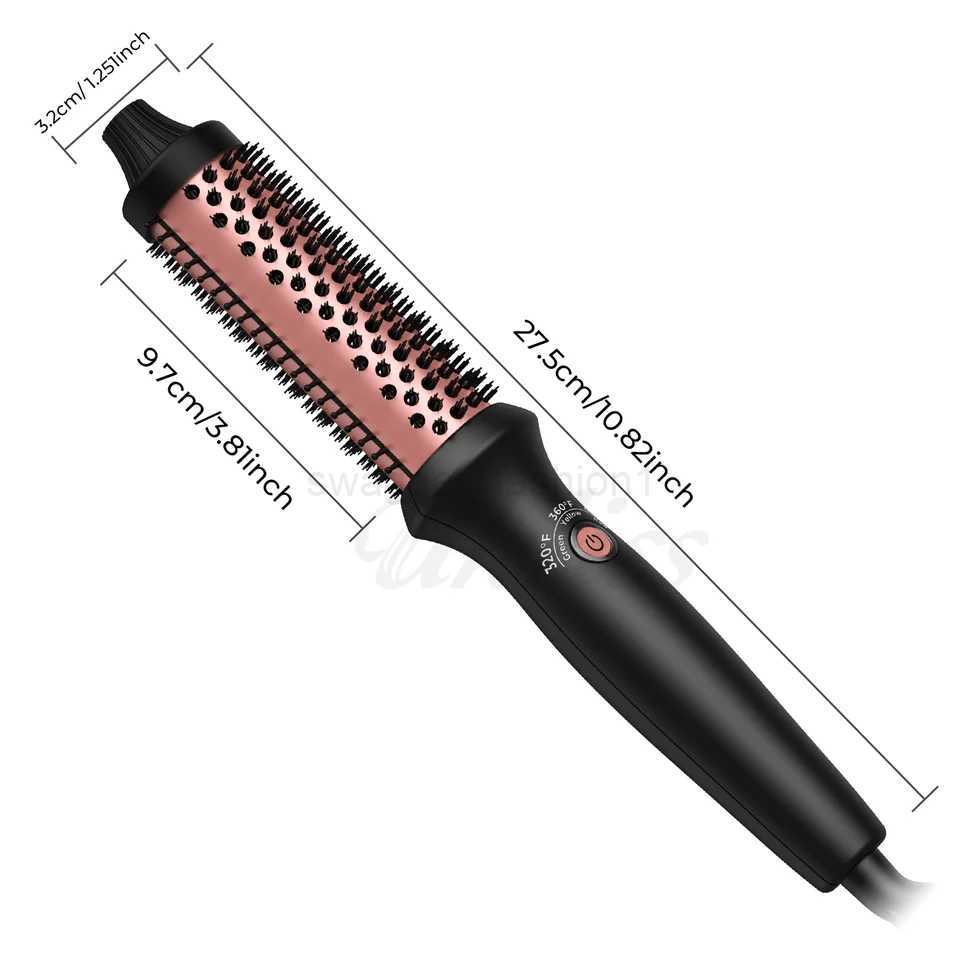 Thermal Brush Blowout 1.5 Inch Heated Round Brush Heated Curling Brush for Curls Volume Dual Voltage Travel Curling IronXJ240807