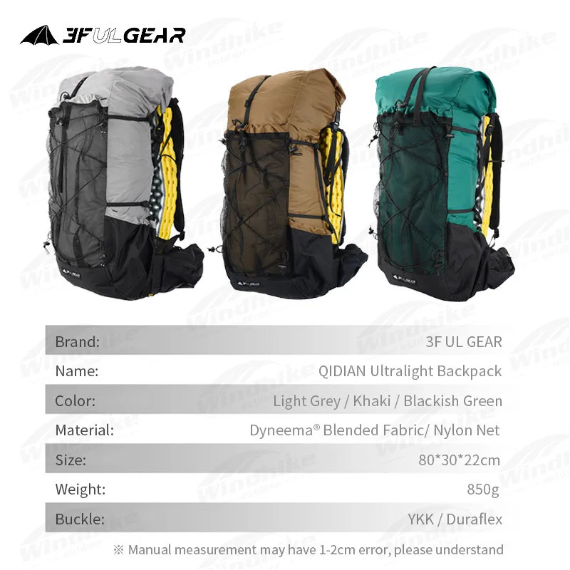3F UL GEAR QIDIAN 20 Outdoor 40L16L Ultra Light Backpack Lightweight WomensMens High Capacity Bag Nylon Waterproof Camping 240807 4