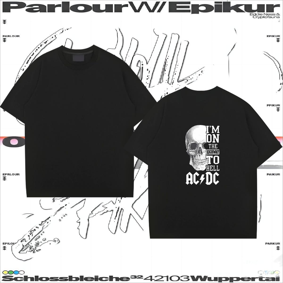 Designer Fashion T-Shirts for Men skull Wear 230g Cotton High Street Hip Hop Wholesale DIY Printed Breathable Soft Mens Tshirts