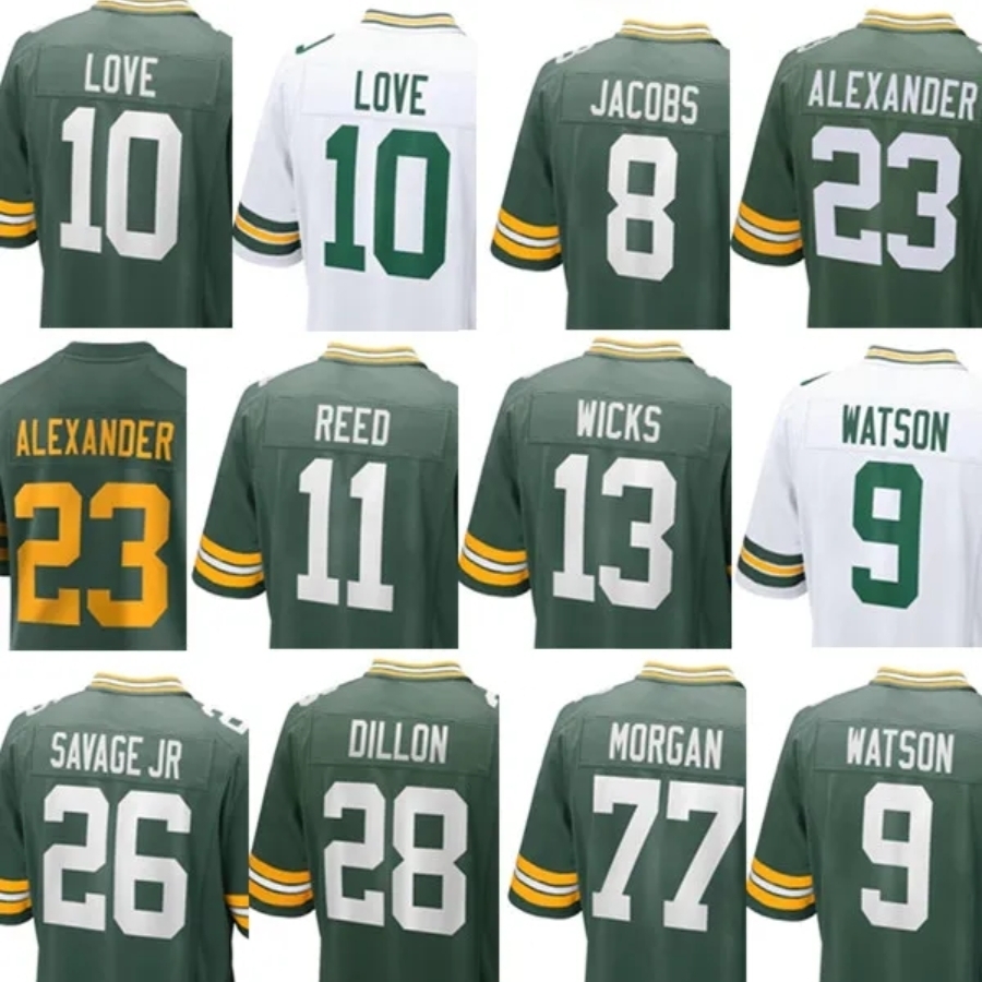 Jordan Love Kenny Clark Xavier McKinney Jaire Alexander Josh Jacobs A.J. Dillon Jayden Reed Quay Walker Preston Smith Elgton Jenkins Rashan Gary Football Jersey