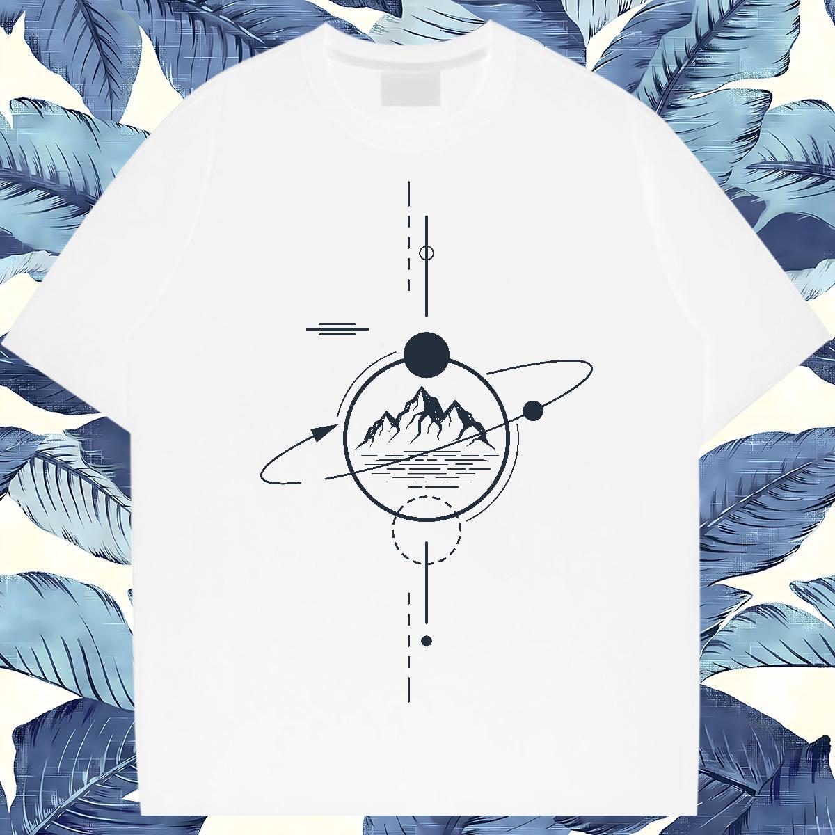 New Arrival T shirt mountains Clothes 230g Cotton Street Wear High Quality DIY Printed Breathable Short Sleeve Tshirt for Man Woman