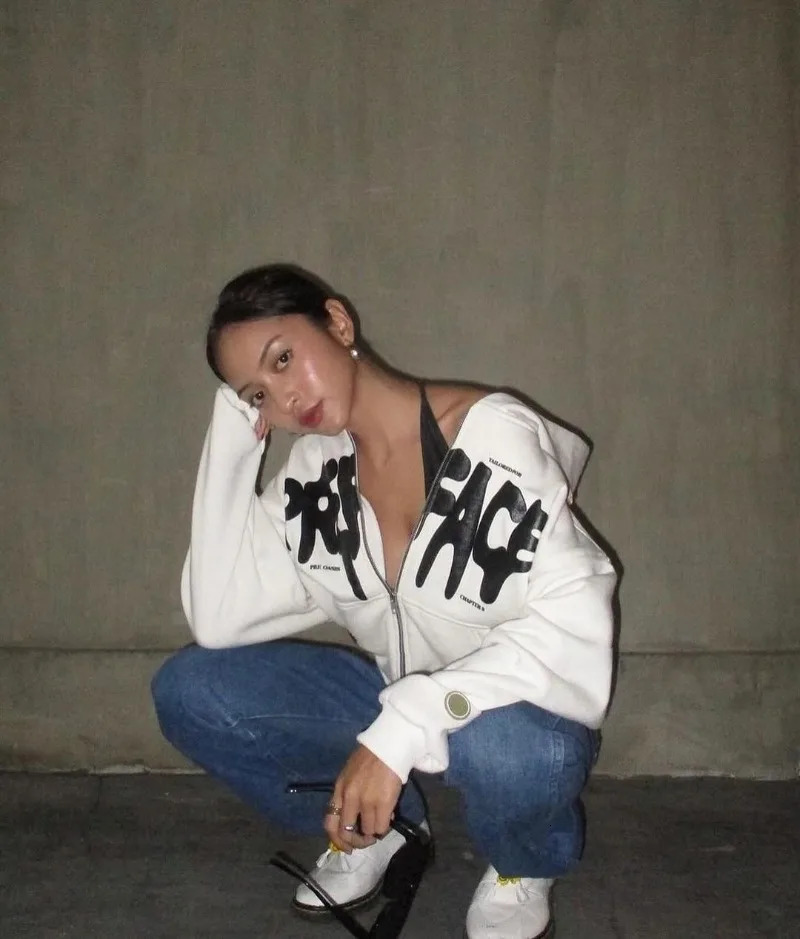 American Letter Star Print Zipper Hoodie Y2K Men and Women Retro Streetwear Loose Fashion Street Couple Casual Jacket 240806