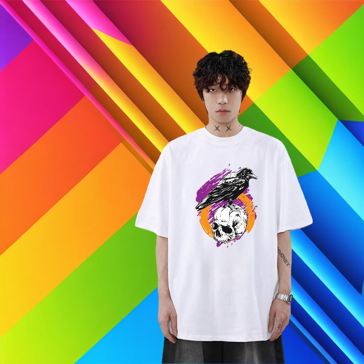 Fashion Designer T-Shirts for Men skull Tshirts 230g Pure Cotton Casual Daily Wear Classic Custom Printed Breathable Short Sleeve Couples T Shirts